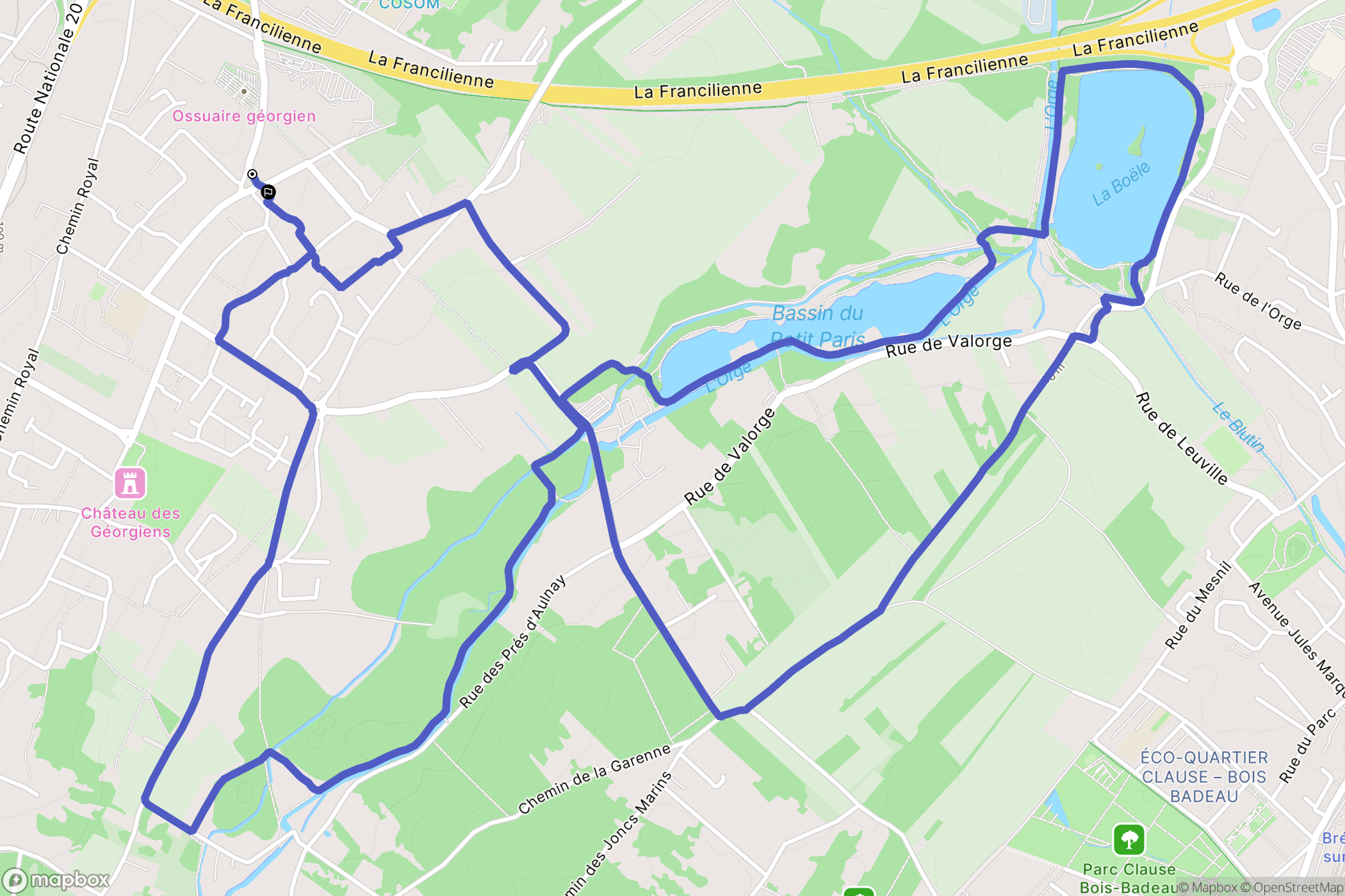 Leuville-sur-Orge : carte du parcours de randonnée - France