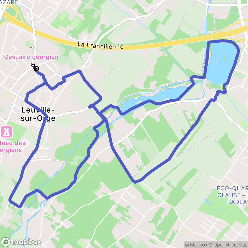 Leuville-sur-Orge : carte du parcours de randonnée - France