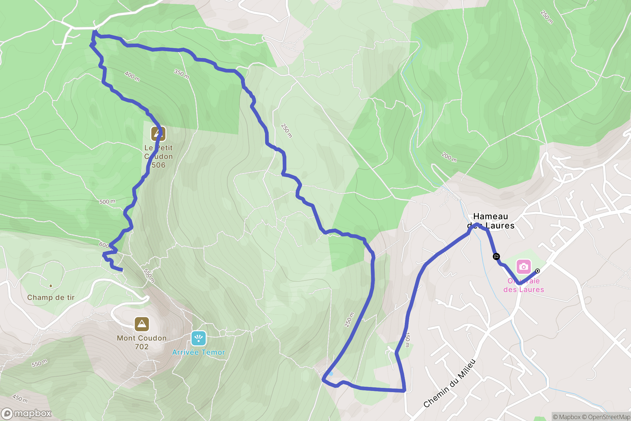 La Farlède : carte du parcours de randonnée - France