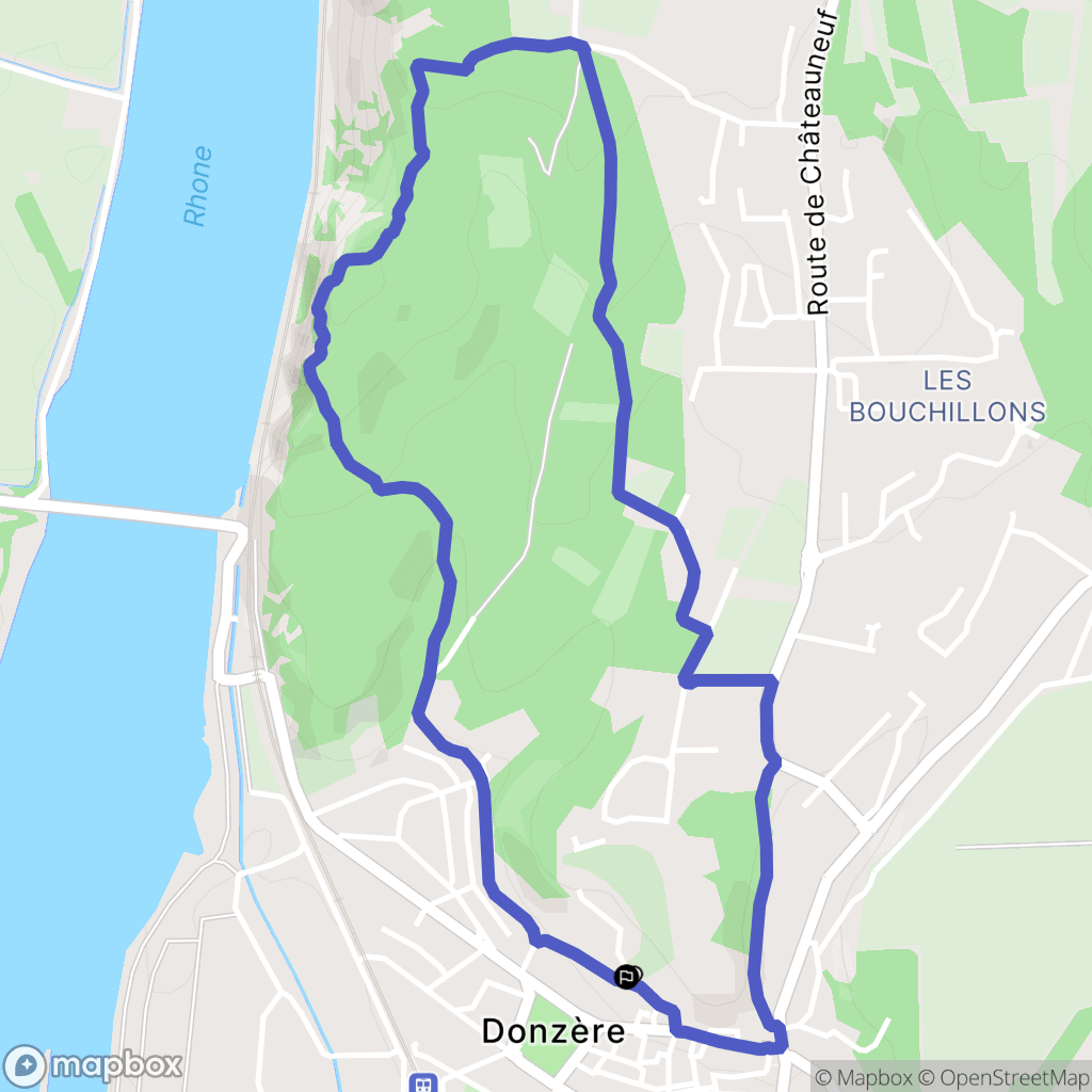 Donzère : carte du parcours de randonnée - France