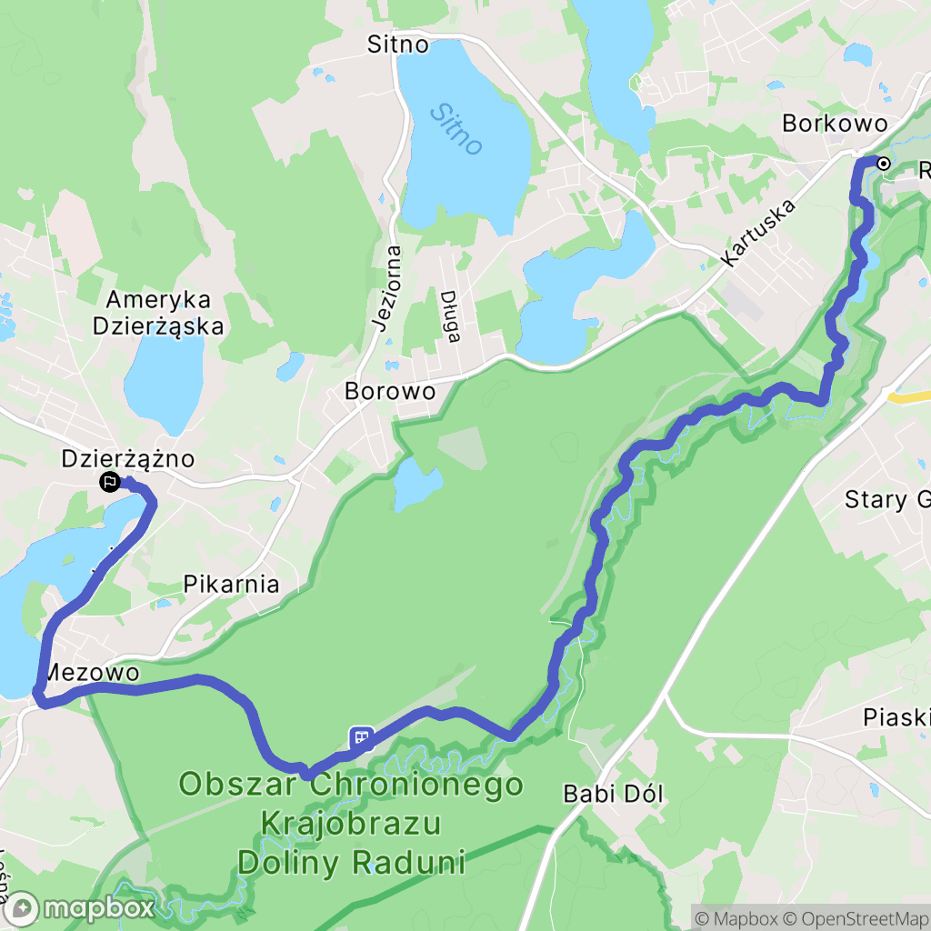 Powiat kartuski: mapa trasy - Poland