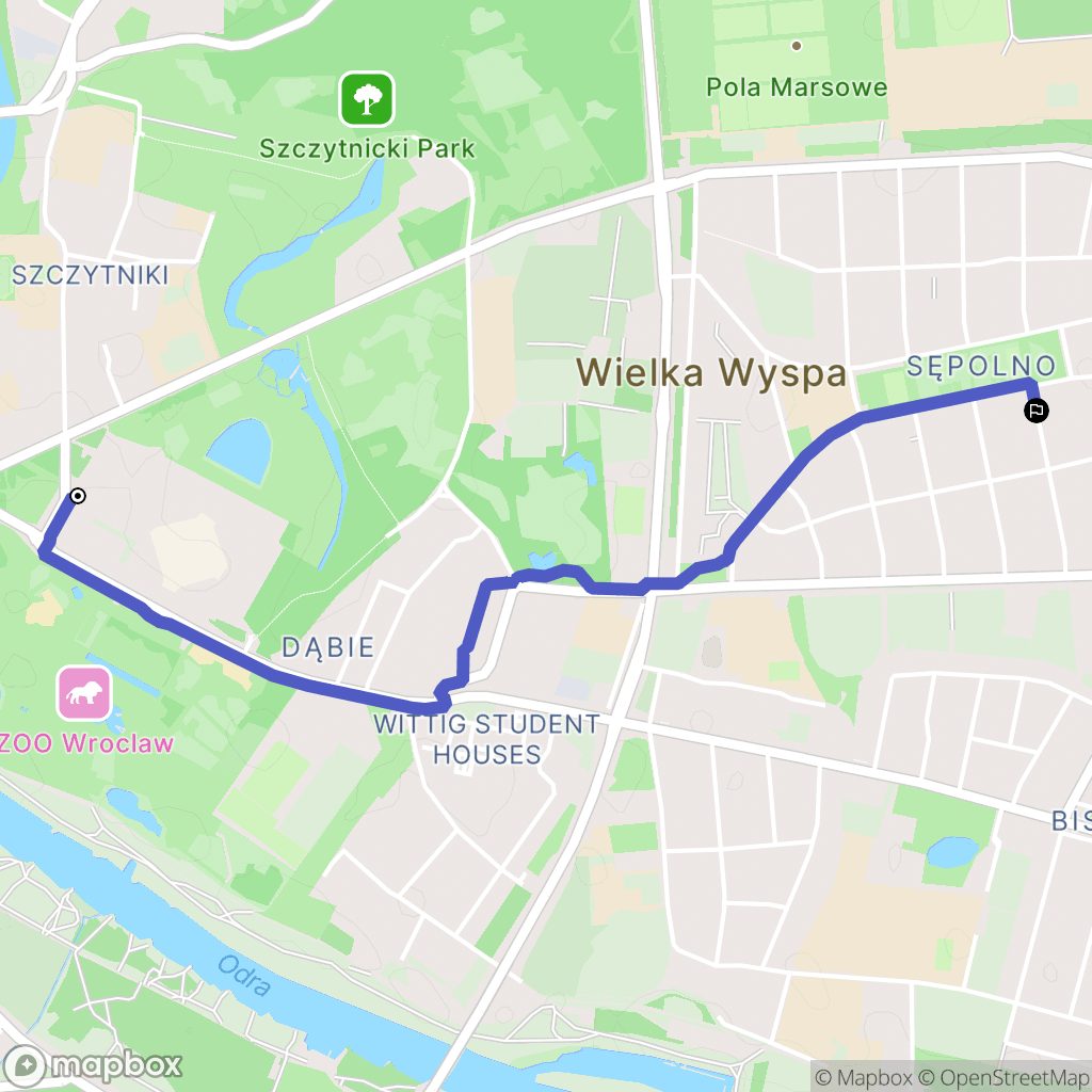 Wrocław: mapa trasy - Poland
