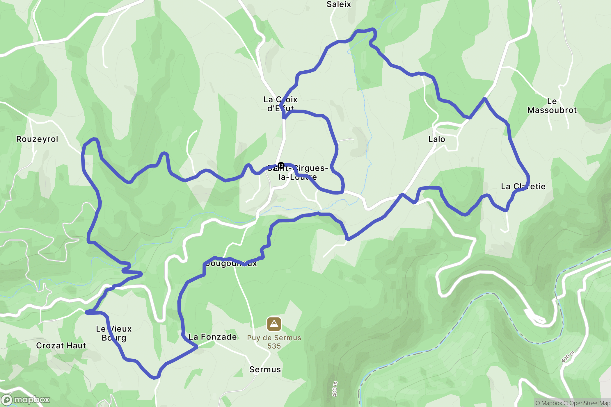 Saint-Cirgues-la-Loutre : carte du parcours de randonnée - France