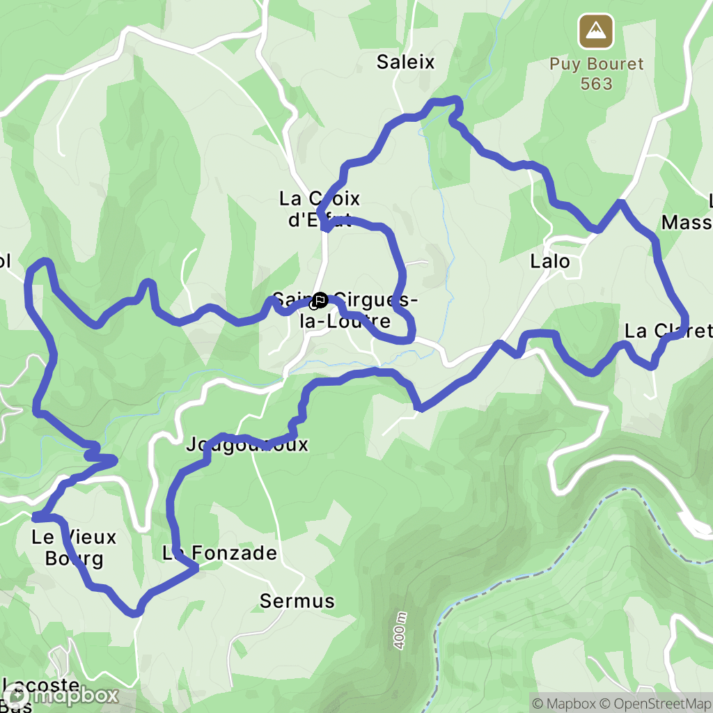 Saint-Cirgues-la-Loutre : carte du parcours de randonnée - France