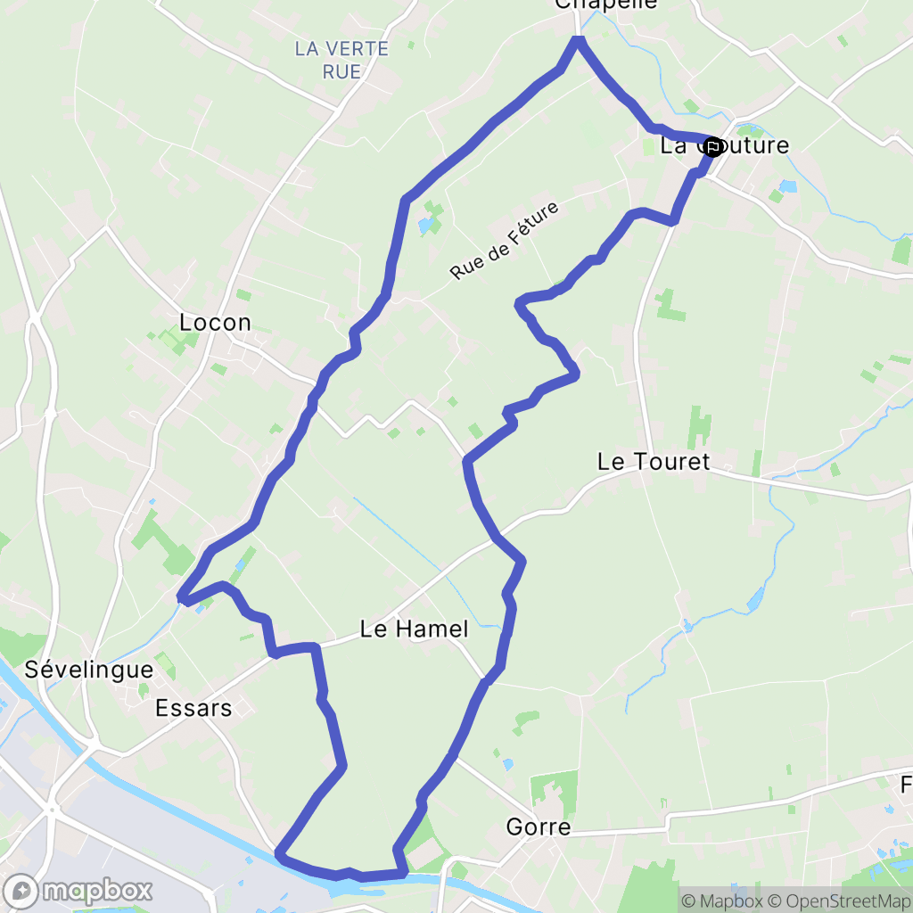 La Couture : carte du parcours de randonnée - France