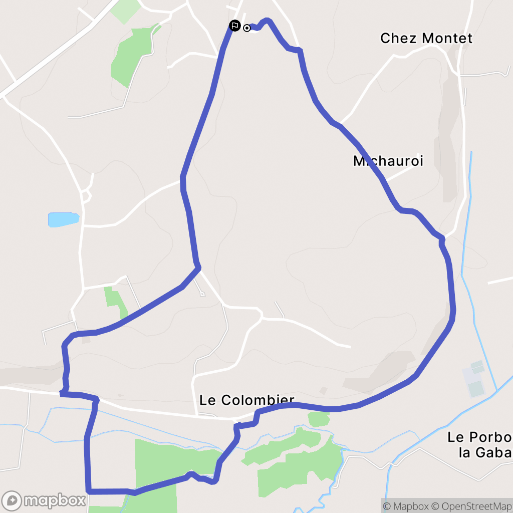 Saint-Séverin : carte du parcours de randonnée - France