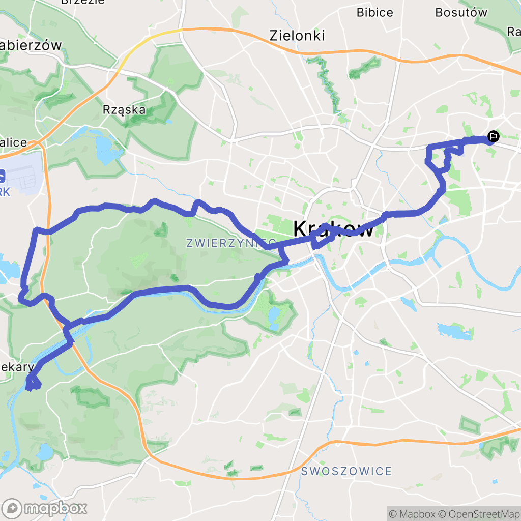 Kraków: mapa trasy - Poland