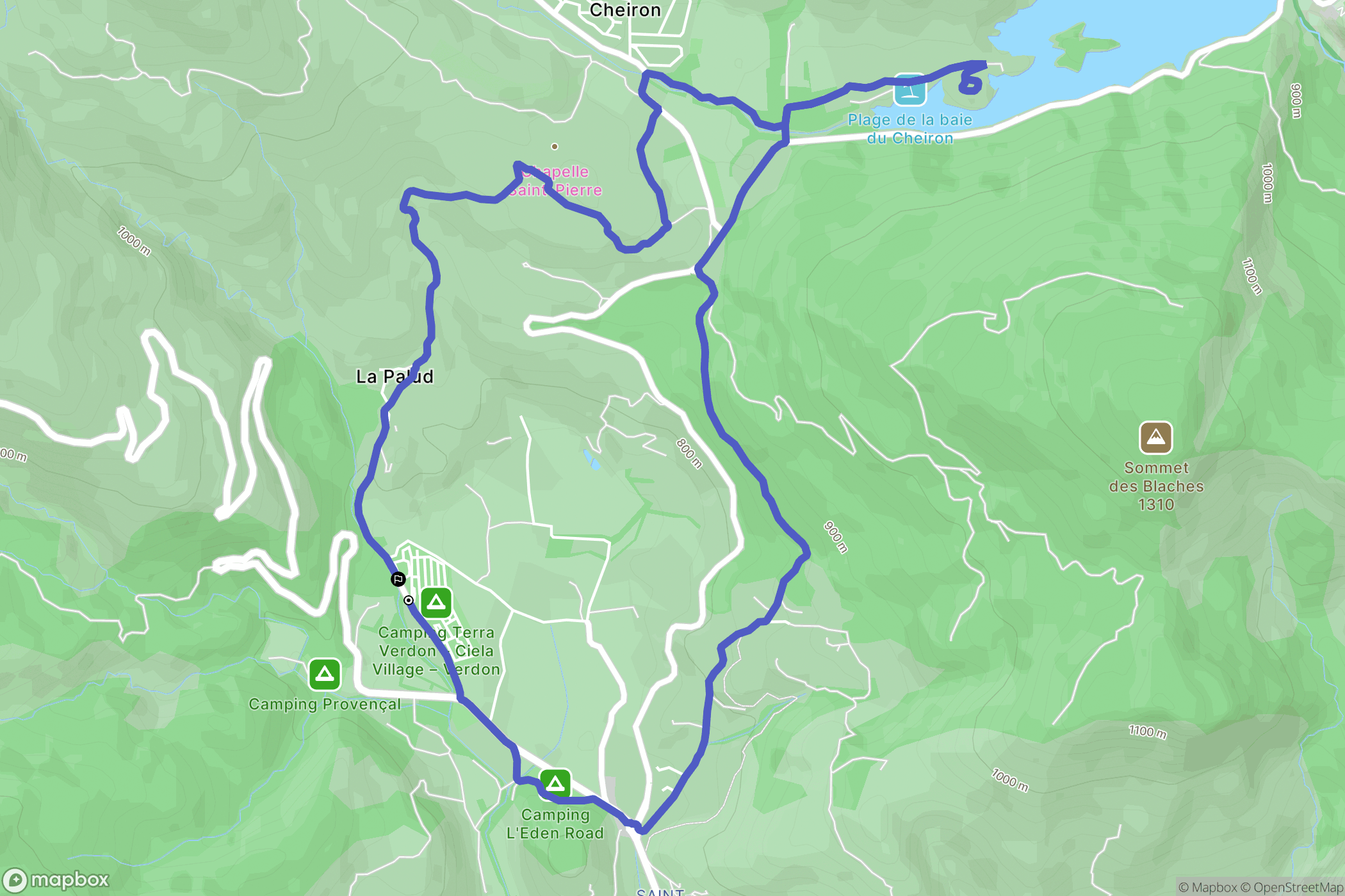 Castellane : carte du parcours de randonnée - France