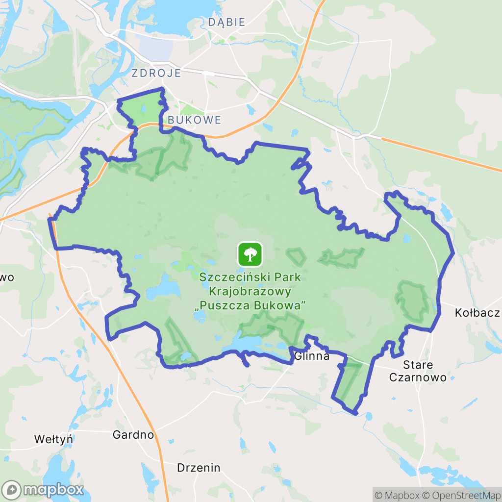 Mapa wyznaczonego obszaru szczecinski-park-krajobrazowy-puszcza-bukowa