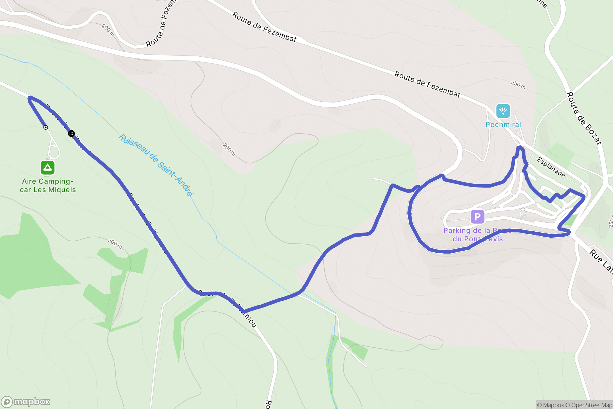 Castelnau-de-Montmiral : carte du parcours de randonnée - France