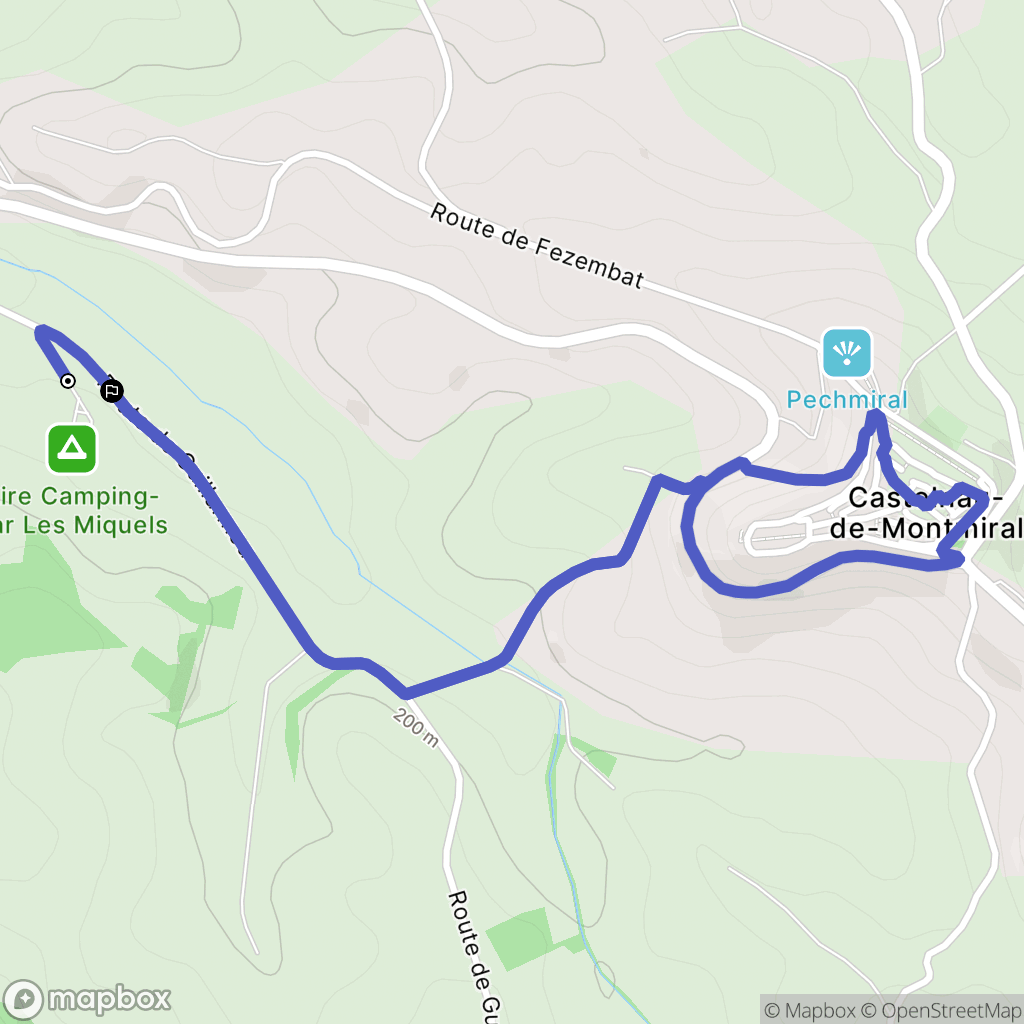 Castelnau-de-Montmiral : carte du parcours de randonnée - France