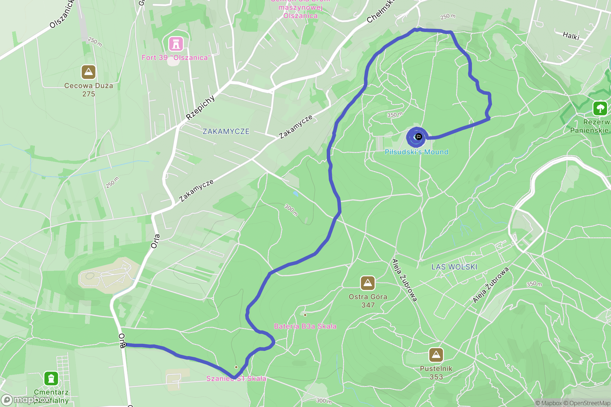 Kraków: mapa trasy - Poland