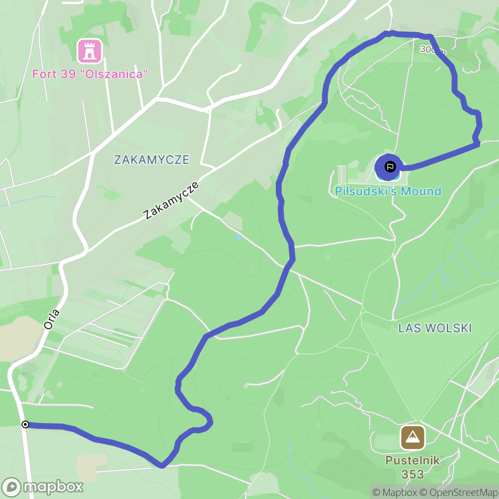 Kraków: mapa trasy - Poland