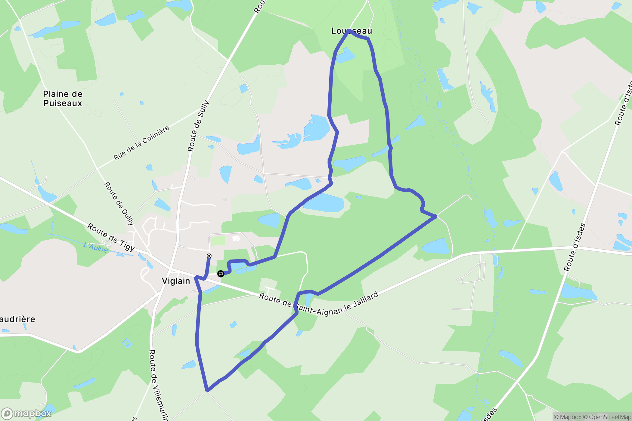 Viglain : carte du parcours de randonnée - France