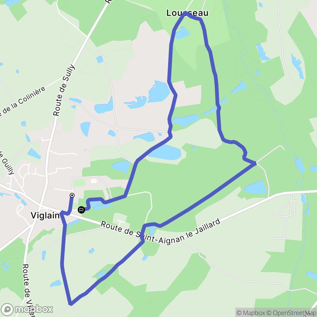Viglain : carte du parcours de randonnée - France