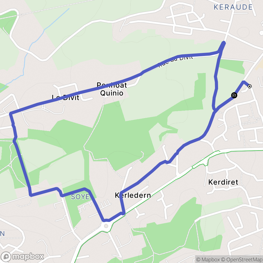 Ploemeur : carte du parcours de randonnée - France