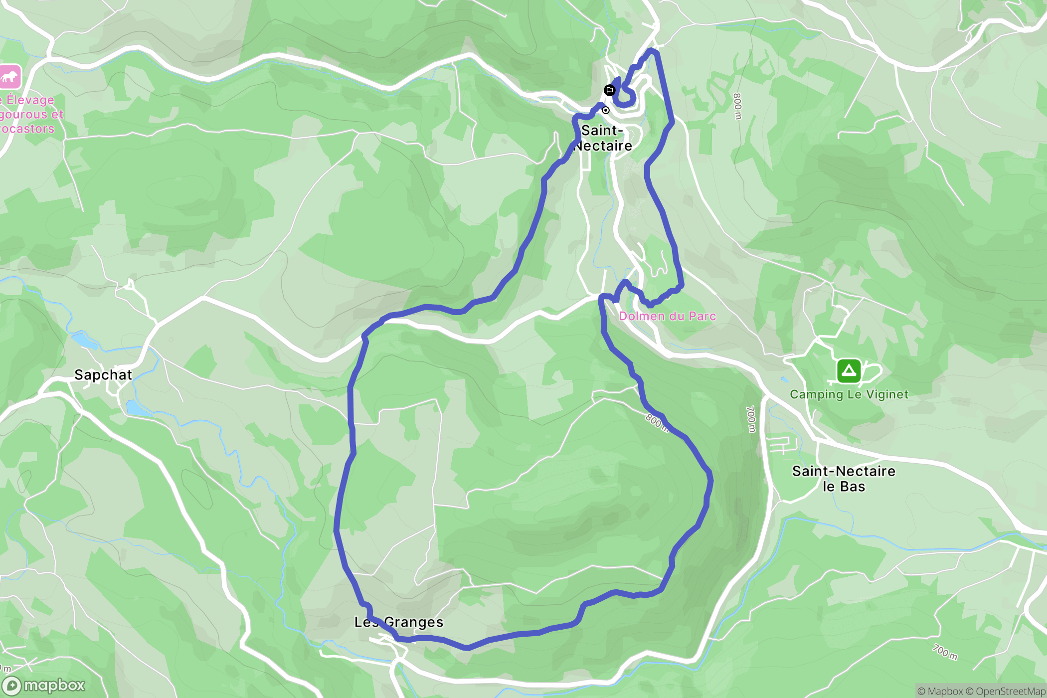Saint-Nectaire : carte du parcours de randonnée - France