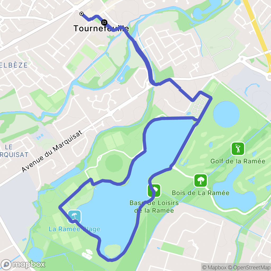 Tournefeuille : carte du parcours de randonnée - France