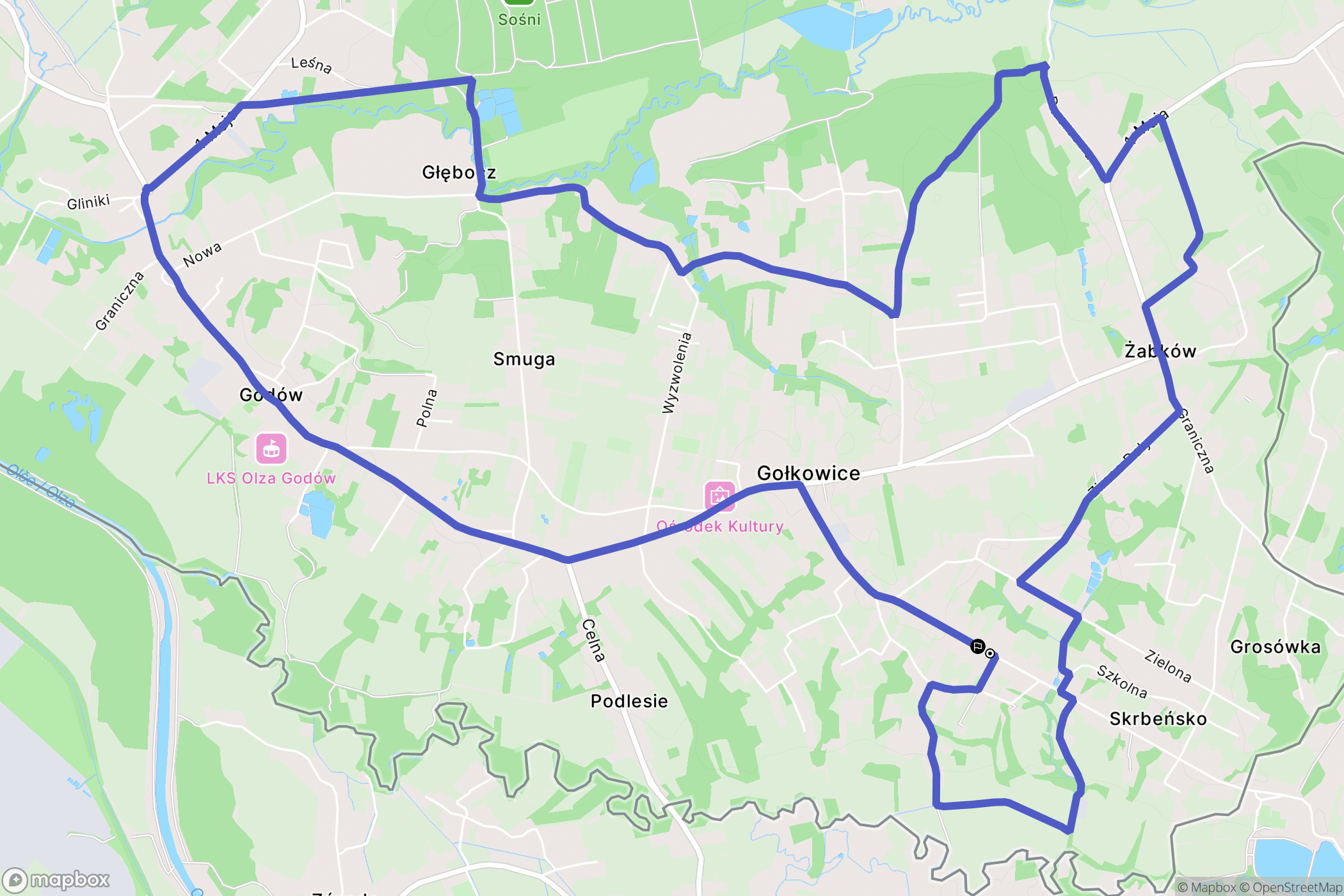 Skrbeńsko: mapa trasy - Poland