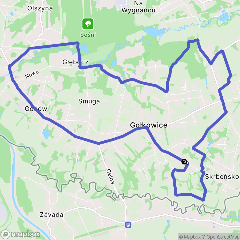 Skrbeńsko: mapa trasy - Poland