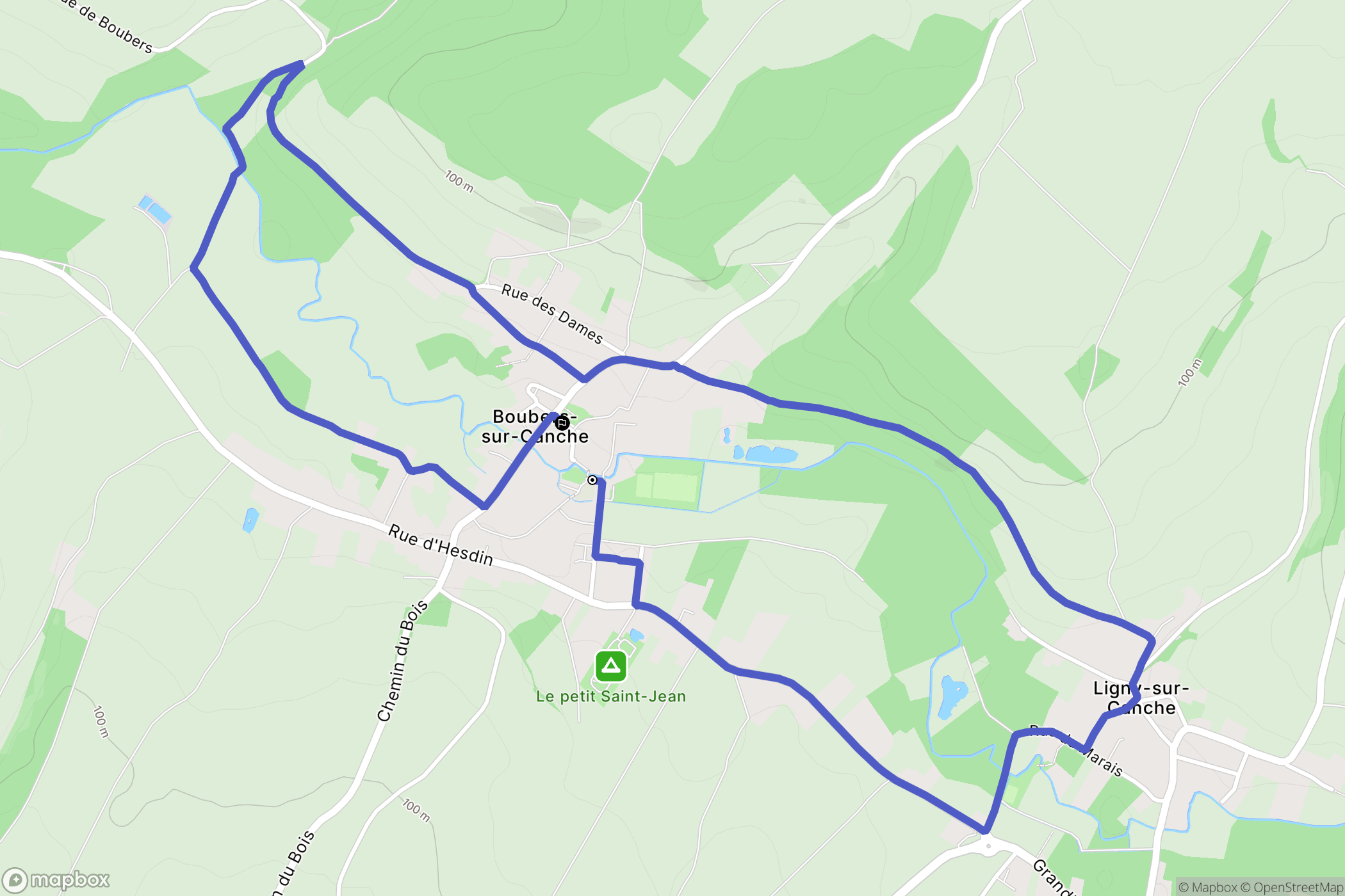 Boubers-sur-Canche : carte du parcours de randonnée - France