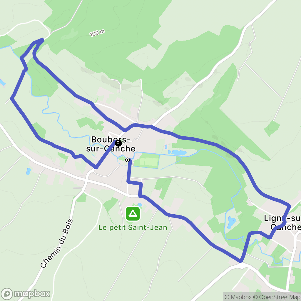 Boubers-sur-Canche : carte du parcours de randonnée - France