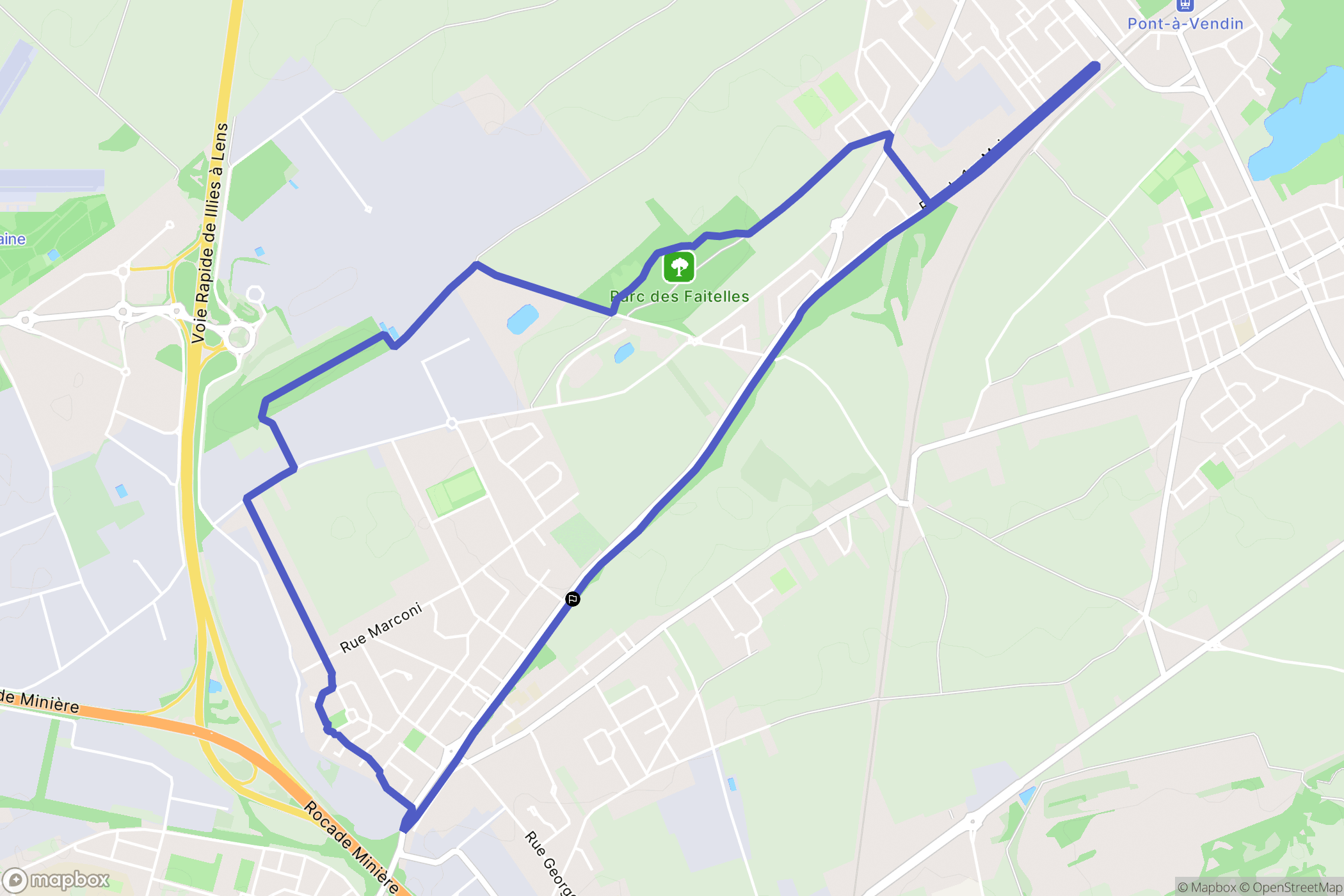 Vendin-le-Vieil : carte du parcours de randonnée - France