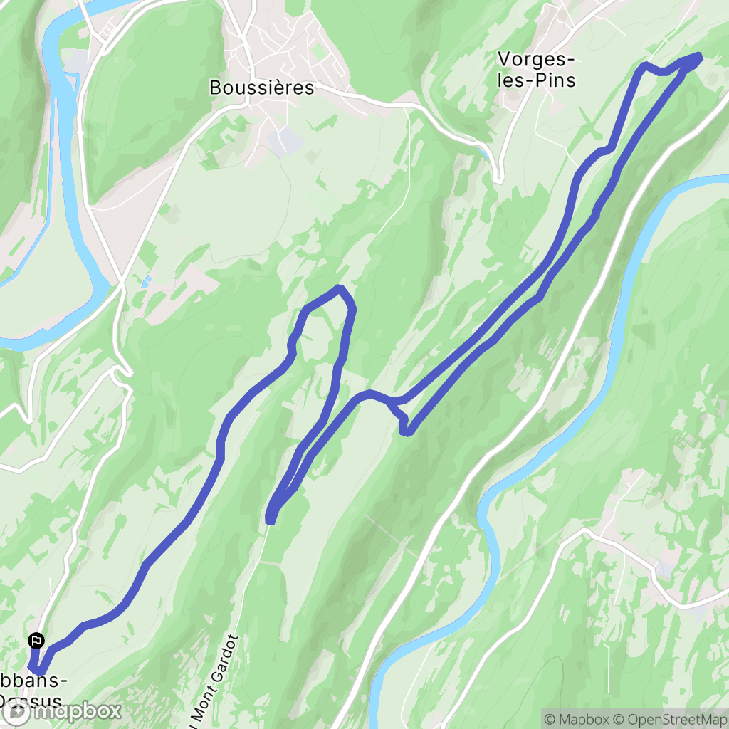 Abbans-Dessus : carte du parcours de randonnée - France