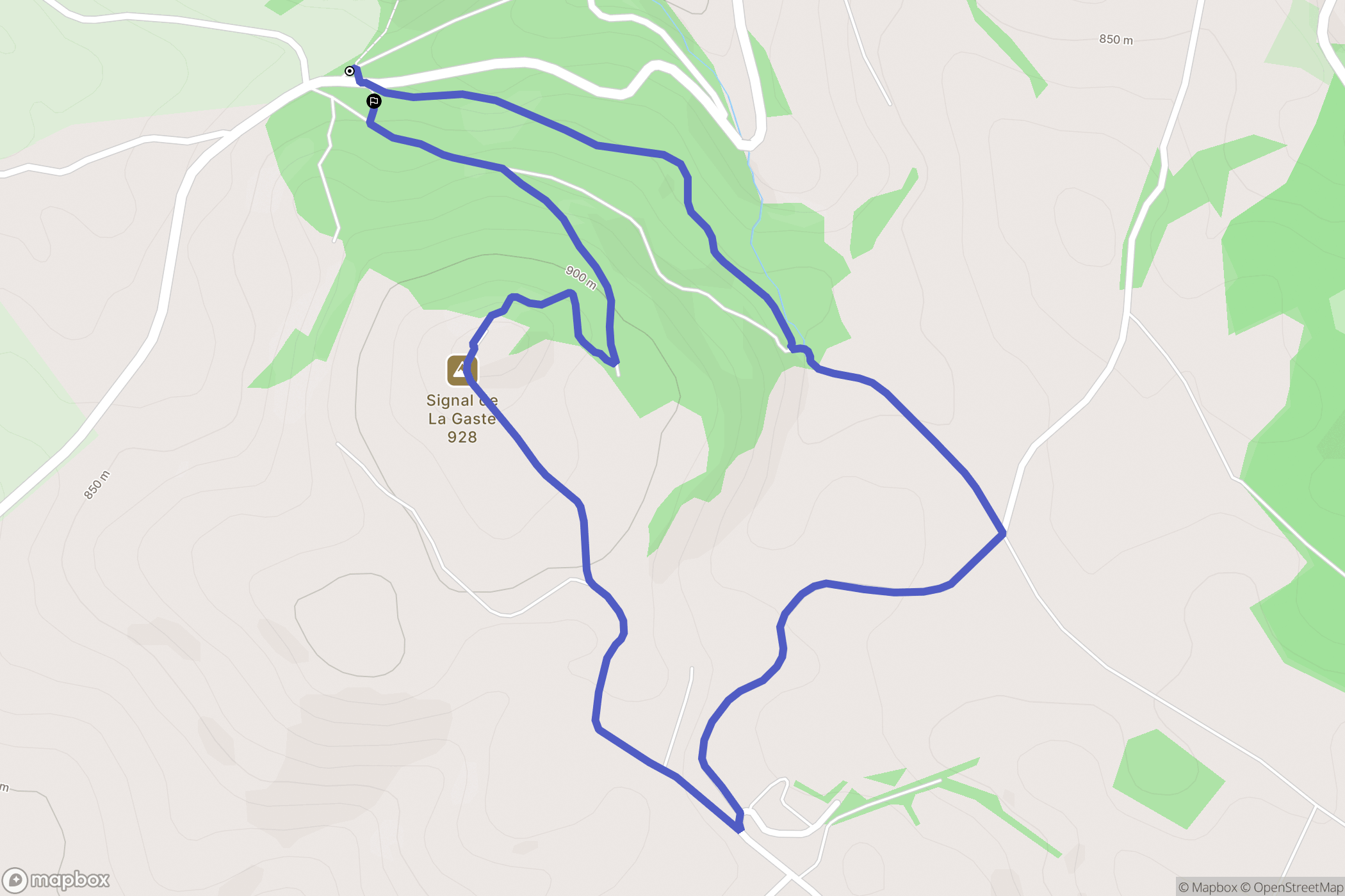 Auriac-Lagast : carte du parcours de randonnée - France
