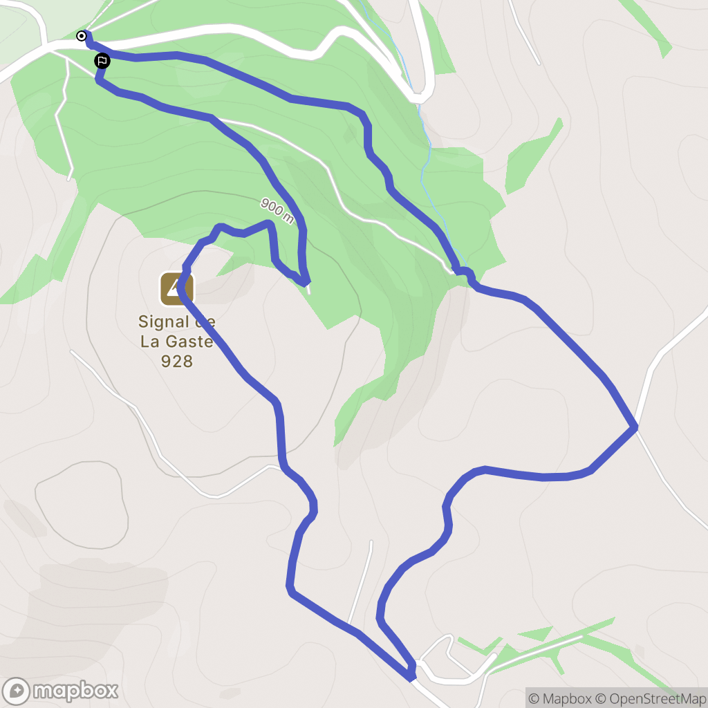 Auriac-Lagast : carte du parcours de randonnée - France