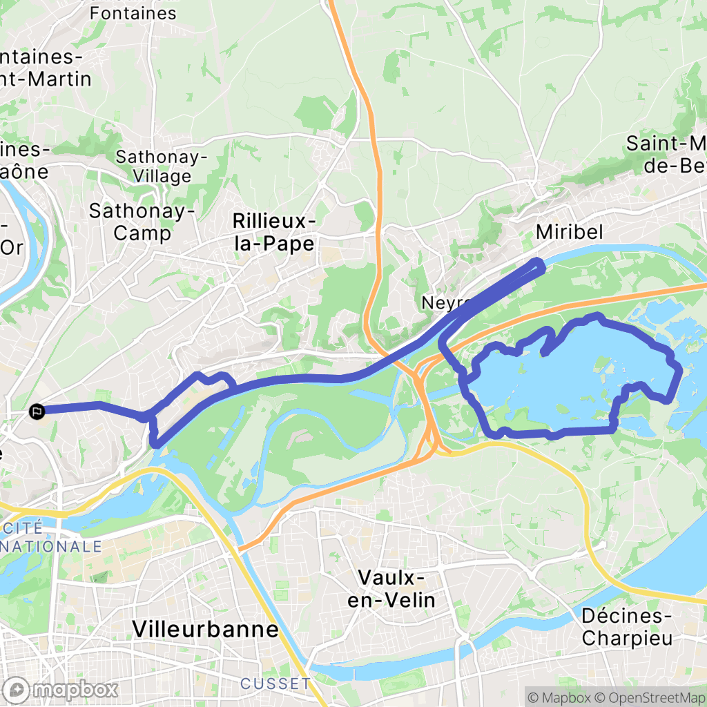 Caluire-et-Cuire : carte du parcours de randonnée - France