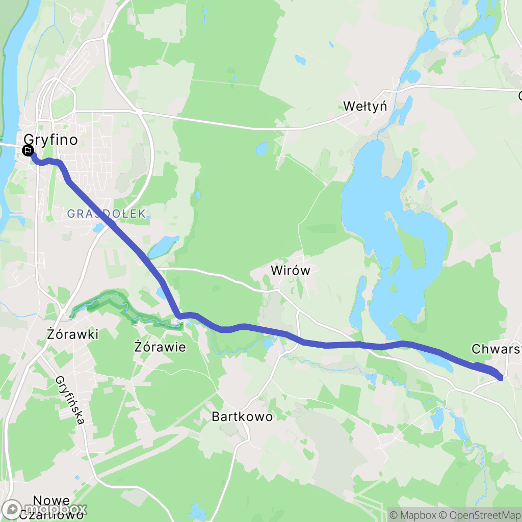Gryfino: mapa trasy - Poland