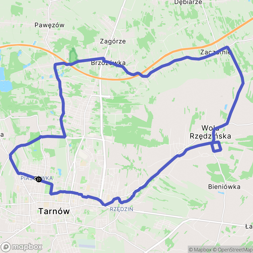 Tarnów: mapa trasy - Poland