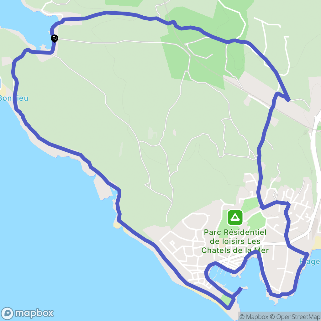 Martigues : carte du parcours de randonnée - France
