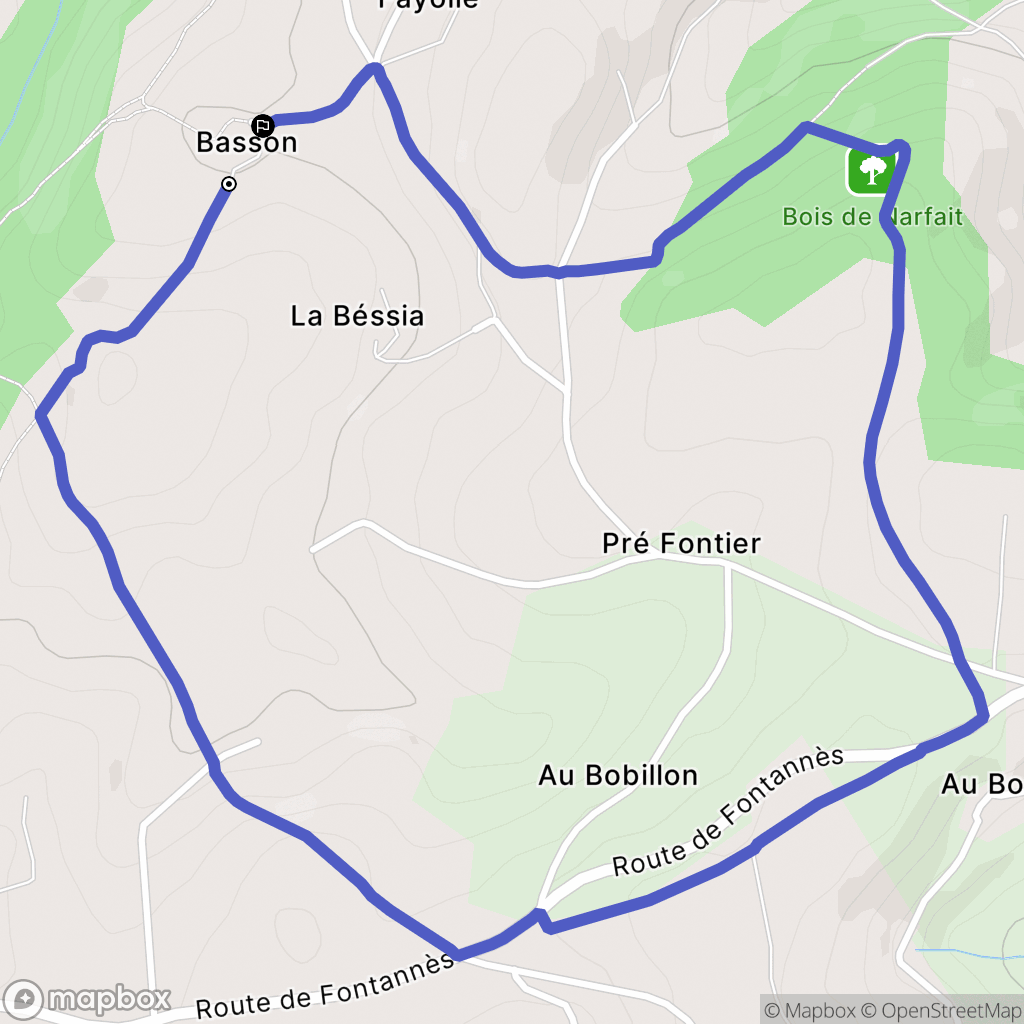 Saint-Christo-en-Jarez : carte du parcours de randonnée - France