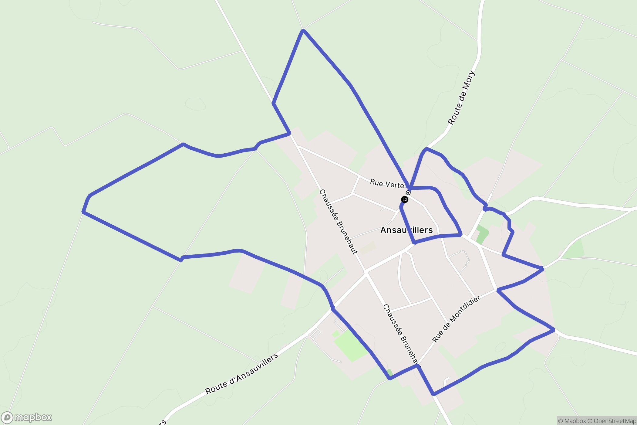 Ansauvillers : carte du parcours de randonnée - France