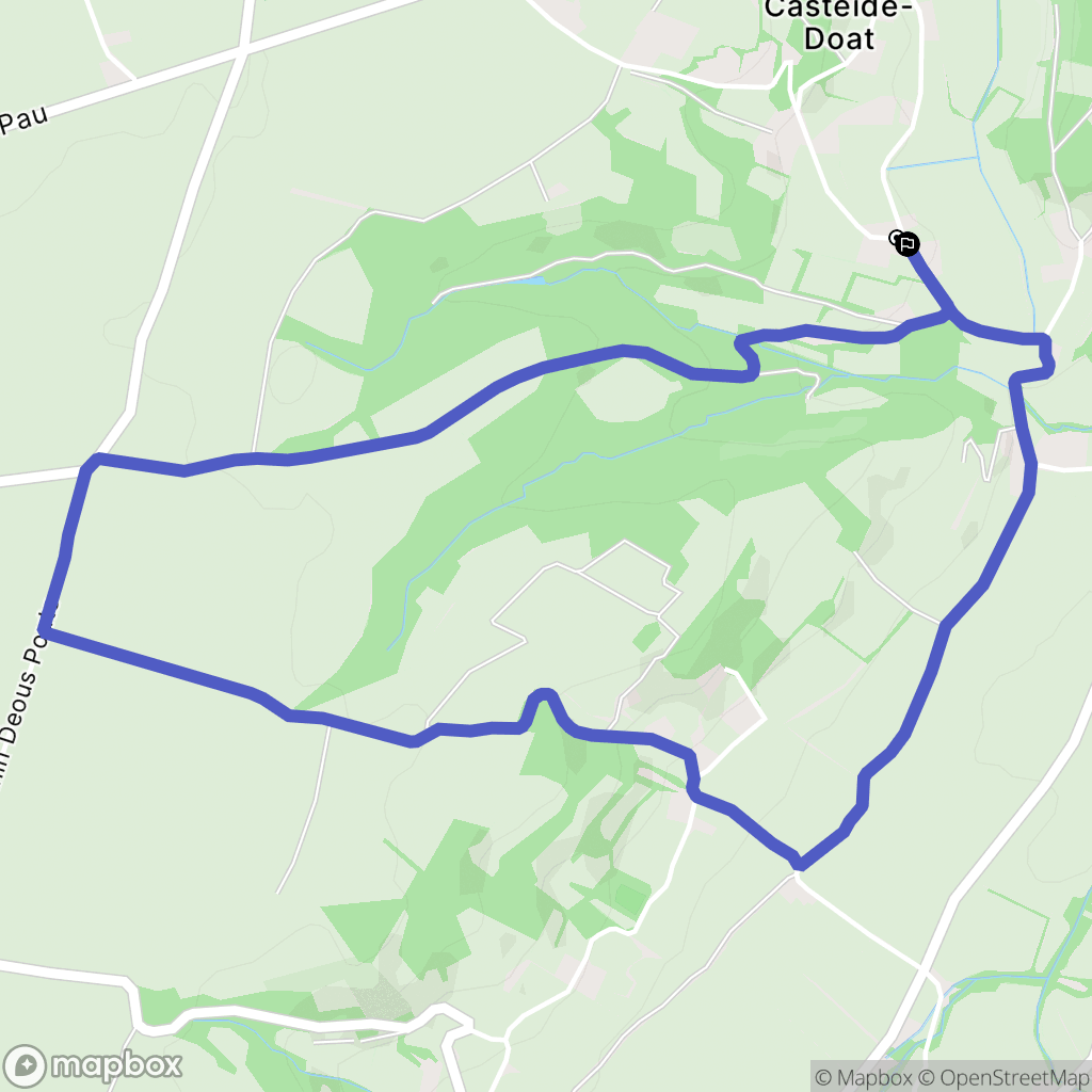 Casteide-Doat : carte du parcours de randonnée - France