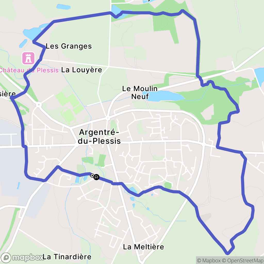 Argentré-du-Plessis : carte du parcours de randonnée - France