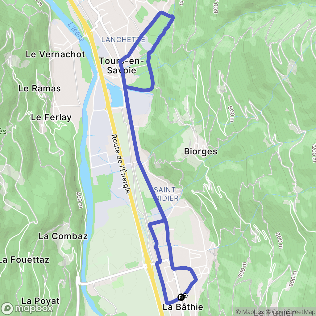 Saint-Paul-sur-Isère : carte du parcours de randonnée - France