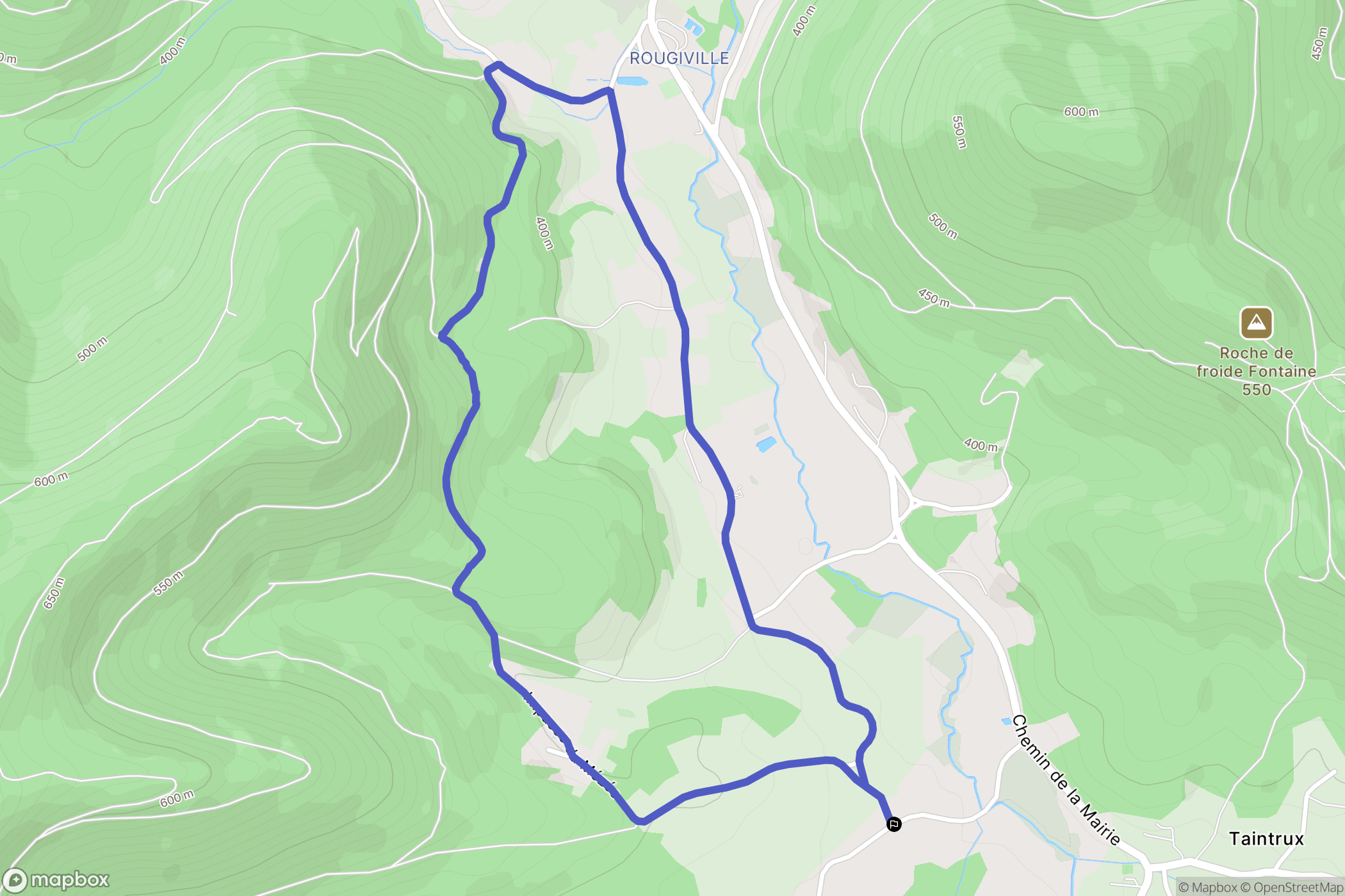Taintrux : carte du parcours de randonnée - France