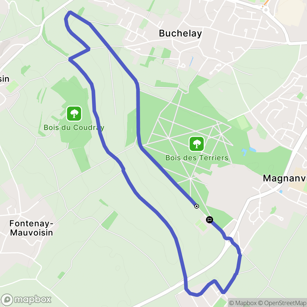 Magnanville : carte du parcours de randonnée - France