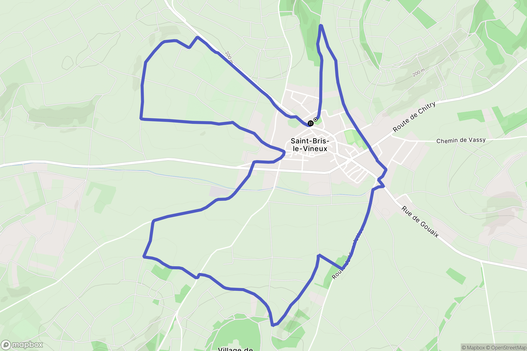 Saint-Bris-le-Vineux : carte du parcours de randonnée - France