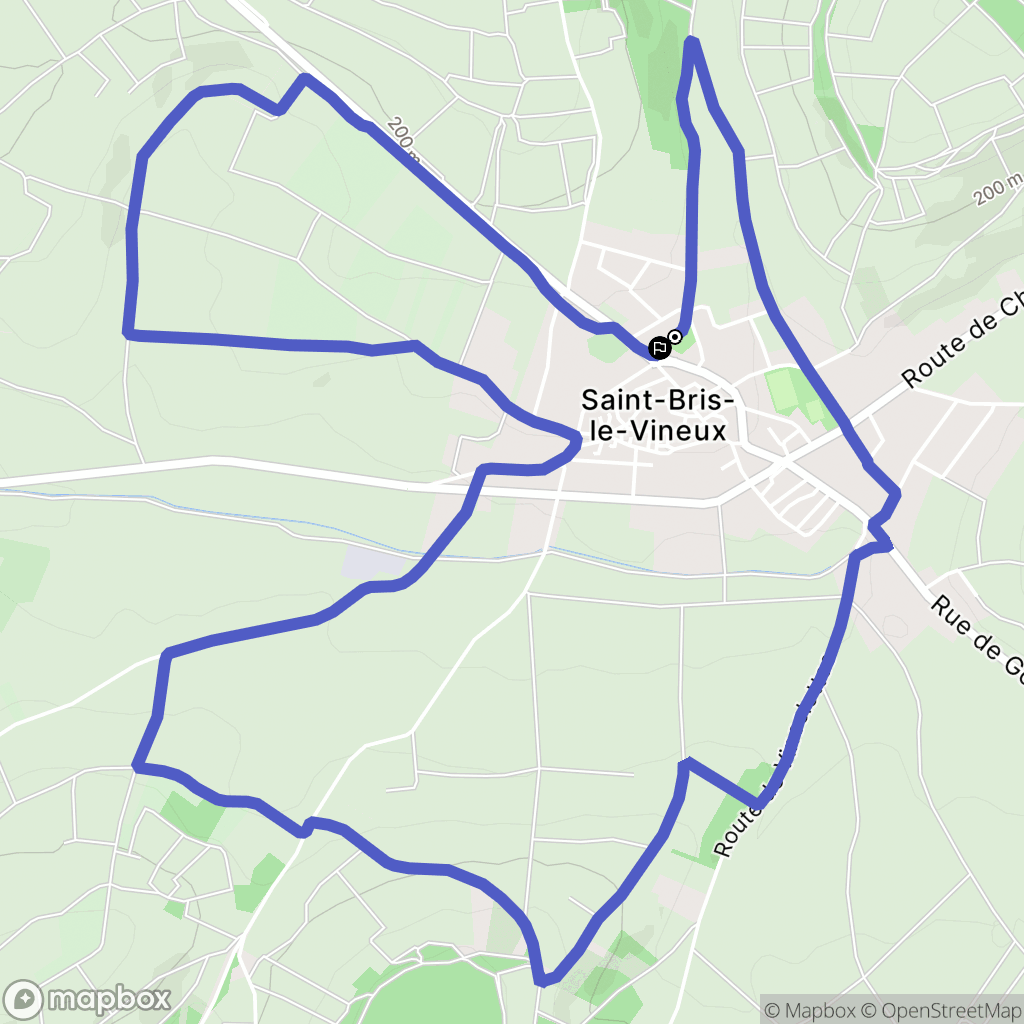 Saint-Bris-le-Vineux : carte du parcours de randonnée - France