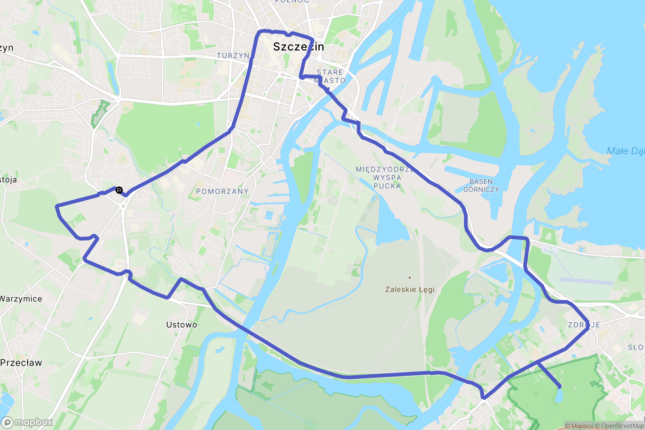 Szczecin: mapa trasy - Poland