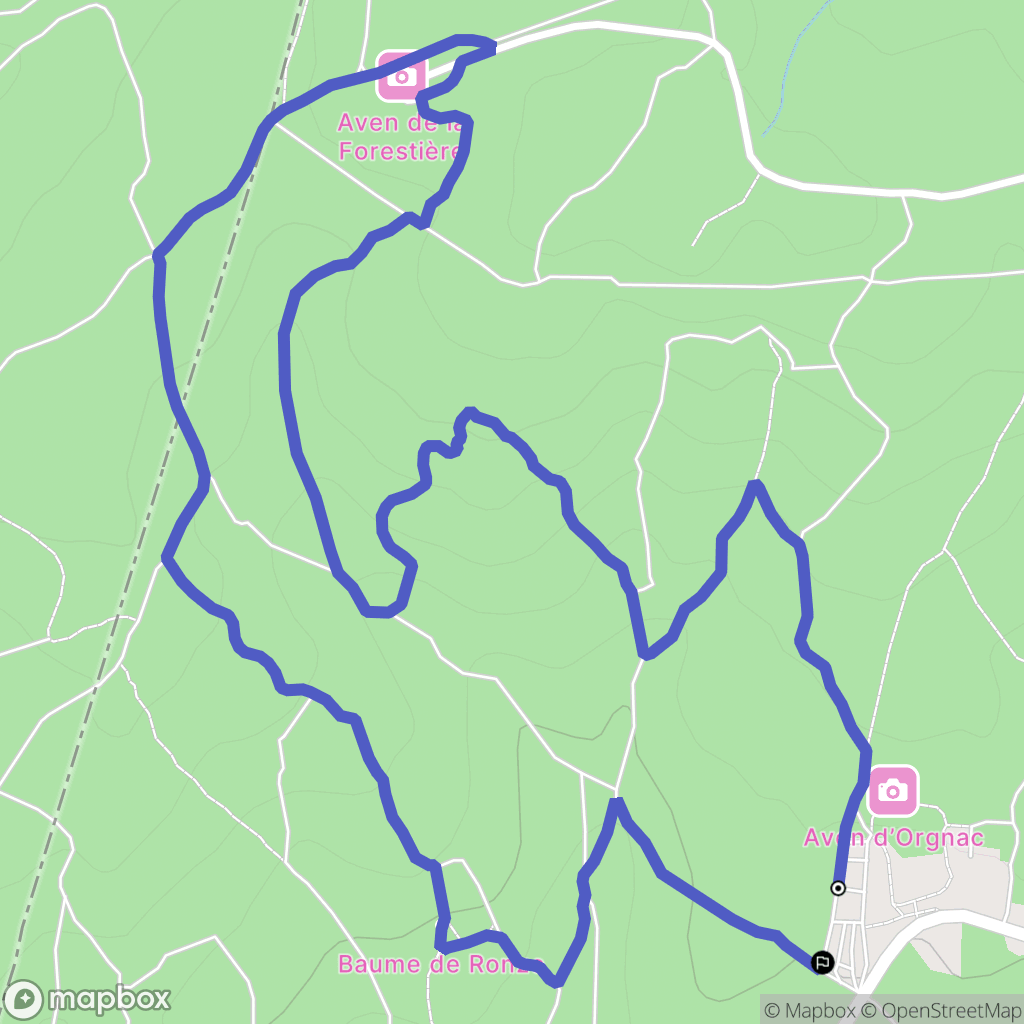 Orgnac-l'Aven : carte du parcours de randonnée - France