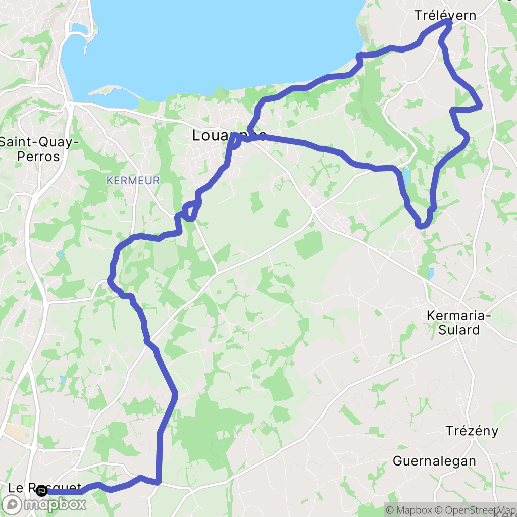 Lannion : carte du parcours de randonnée - France