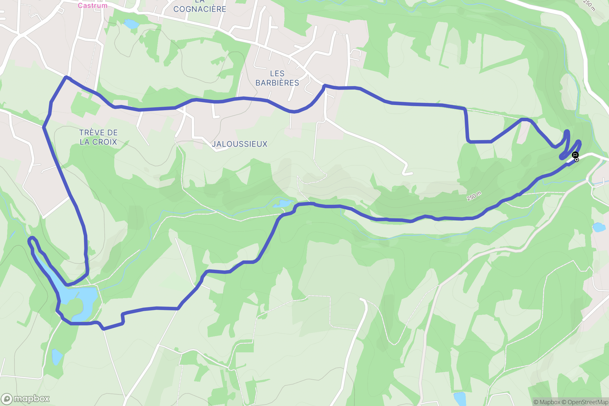 Orliénas : carte du parcours de randonnée - France