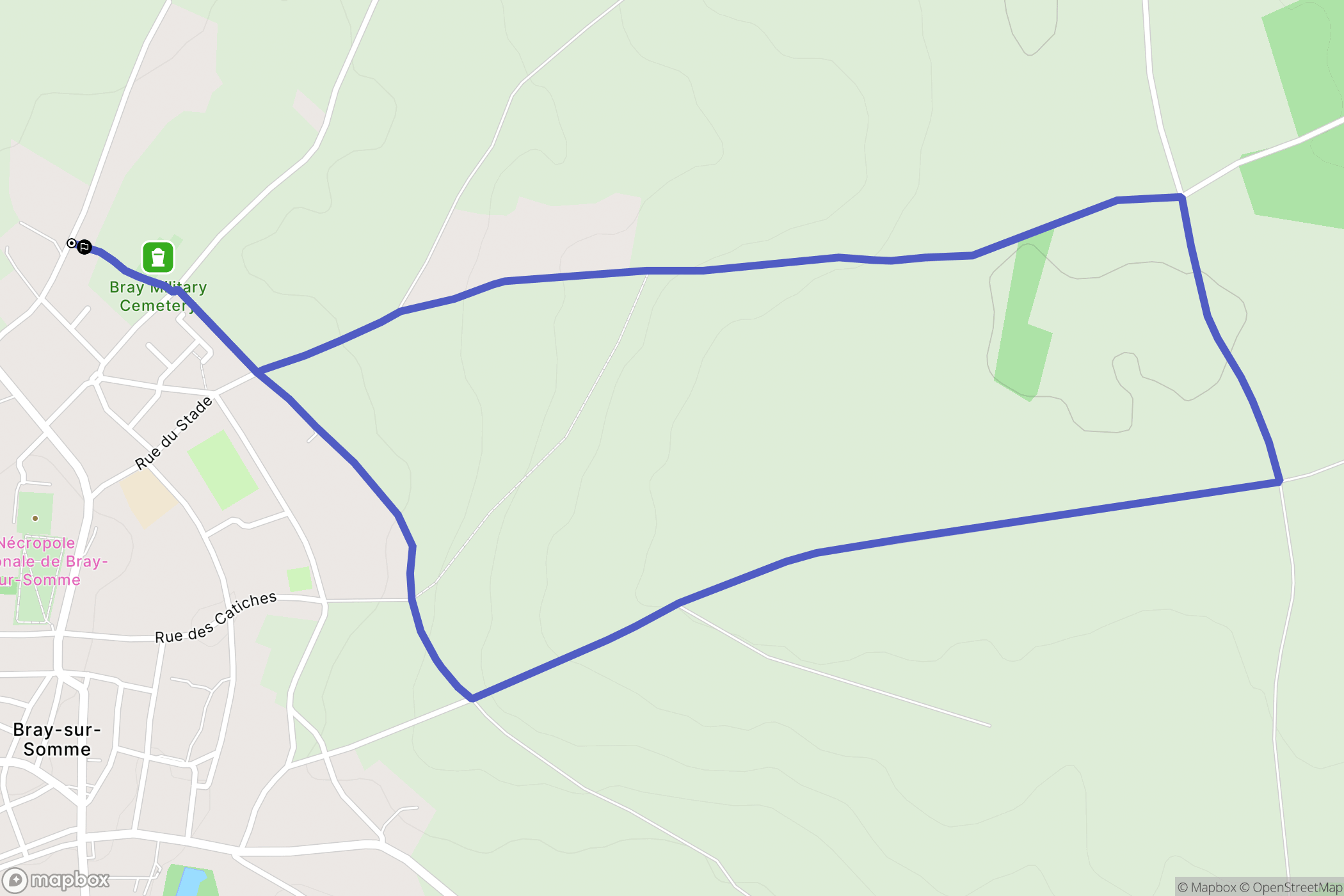 Bray-sur-Somme : carte du parcours de randonnée - France