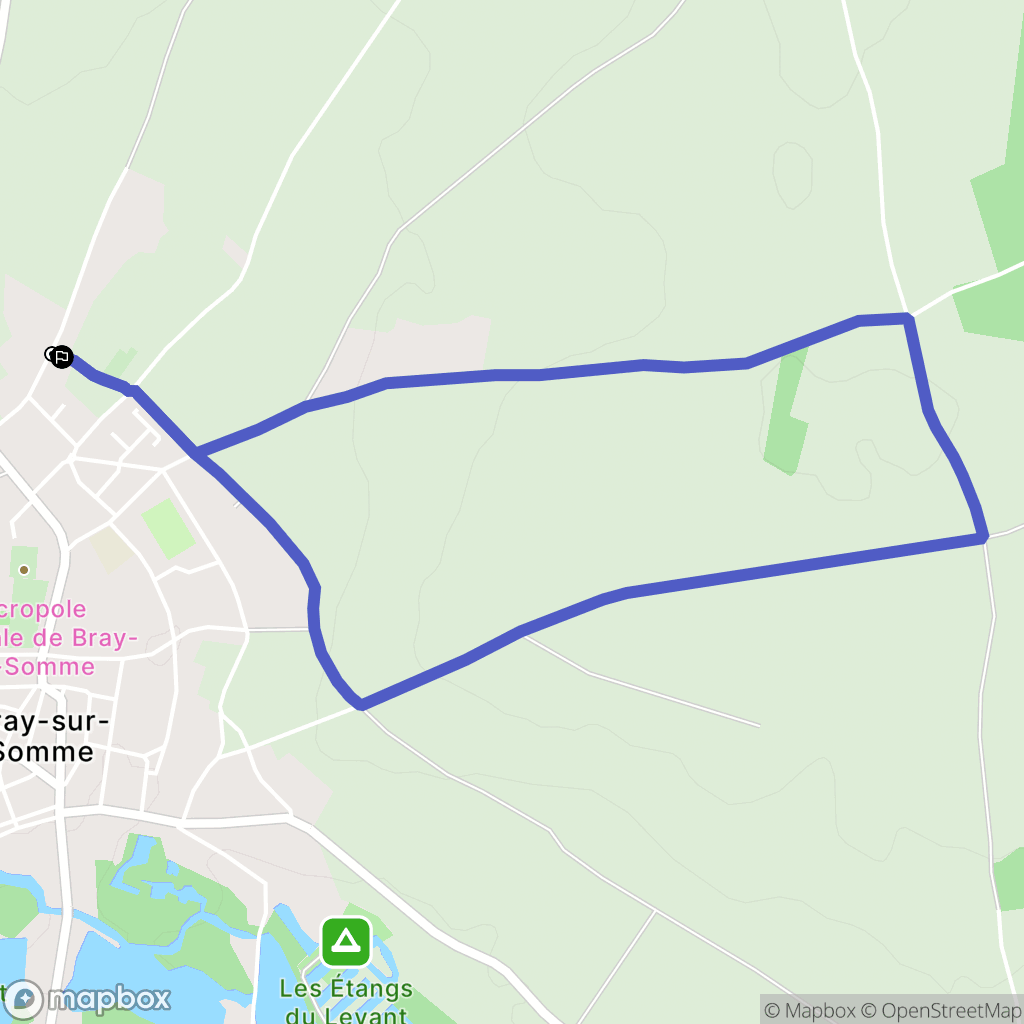 Bray-sur-Somme : carte du parcours de randonnée - France