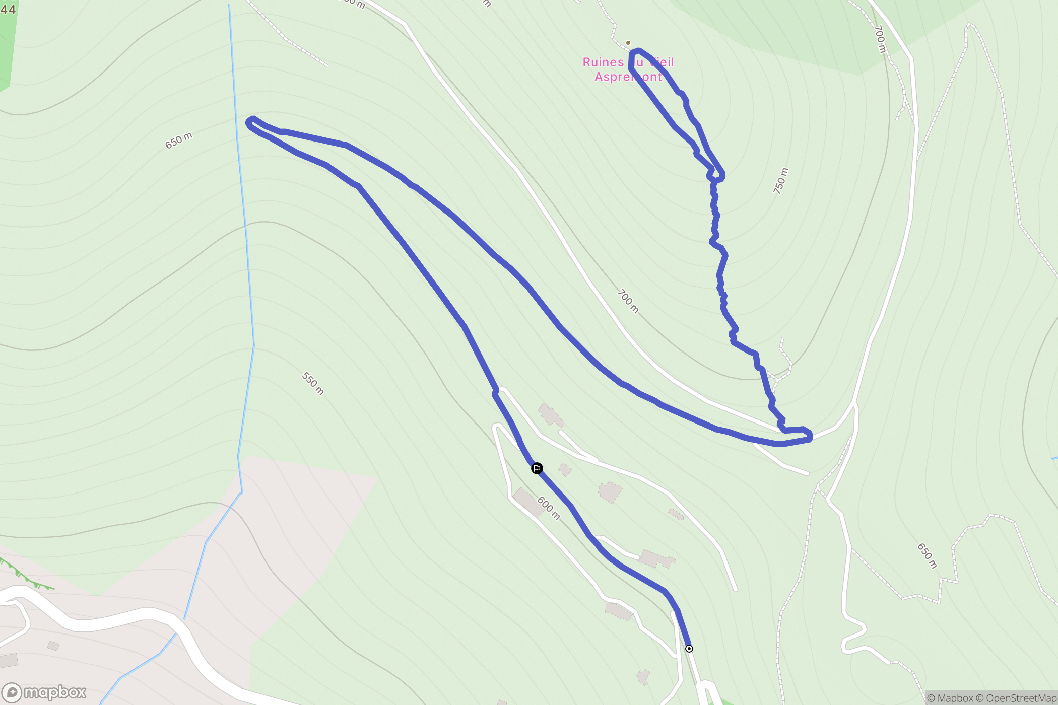Aspremont : carte du parcours de randonnée - France